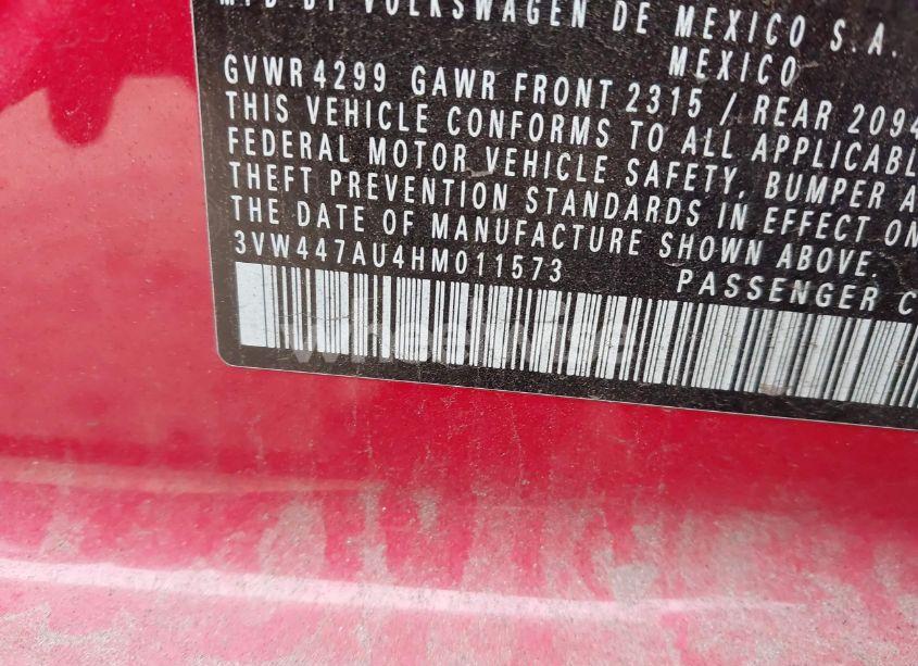 Photo 9 of 2017 Volkswagen Golf GTI AUTOBAHN 4-DOOR/S 4-DOOR/SE 4-DOOR/SPORT 4-DOOR (VIN 3VW447AU4HM011573)