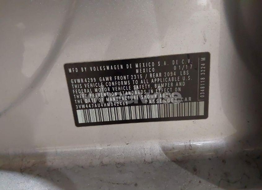 Photo 9 of 2017 Volkswagen Golf GTI AUTOBAHN 4-DOOR/S 4-DOOR/SE 4-DOOR/SPORT 4-DOOR (VIN 3VW447AU4HM042466)