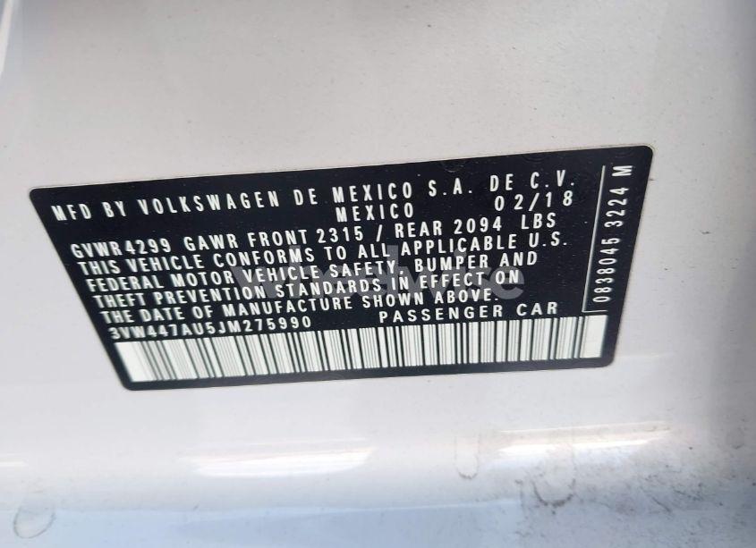 Photo 9 of 2018 Volkswagen Golf GTI 2.0T AUTOBAHN/2.0T S/2.0T SE (VIN 3VW447AU5JM275990)