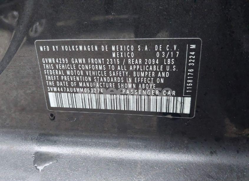 Photo 9 of 2017 Volkswagen Golf GTI AUTOBAHN 4-DOOR/S 4-DOOR/SE 4-DOOR/SPORT 4-DOOR (VIN 3VW447AU6HM053274)