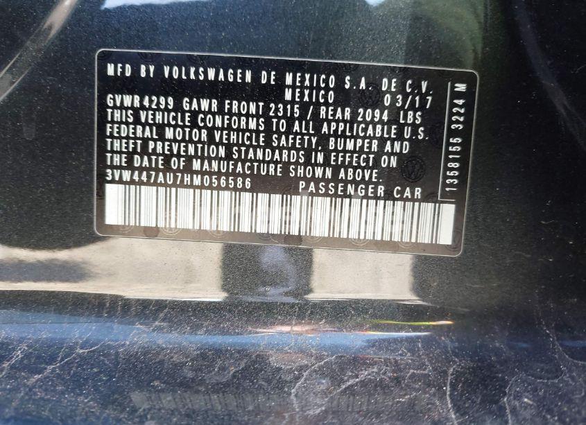 Photo 9 of 2017 Volkswagen Golf GTI AUTOBAHN 4-DOOR/S 4-DOOR/SE 4-DOOR/SPORT 4-DOOR (VIN 3VW447AU7HM056586)