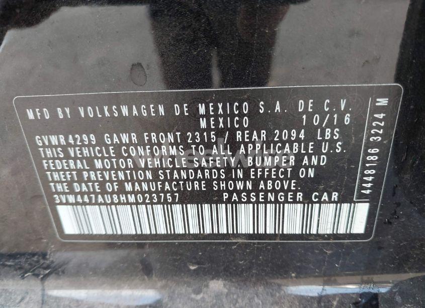 Photo 9 of 2017 Volkswagen Golf GTI AUTOBAHN 4-DOOR/S 4-DOOR/SE 4-DOOR/SPORT 4-DOOR (VIN 3VW447AU8HM023757)