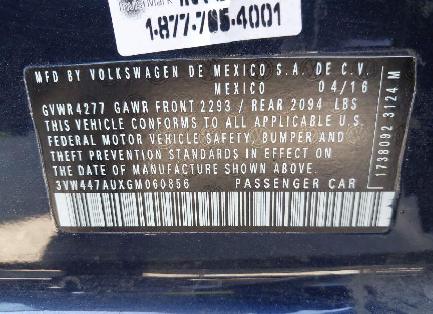 Photo 9 of 2016 Volkswagen Golf GTI AUTOBAHN W/PERFORMANCE PACKAGE 4-DOOR (VIN 3VW447AUXGM060856)