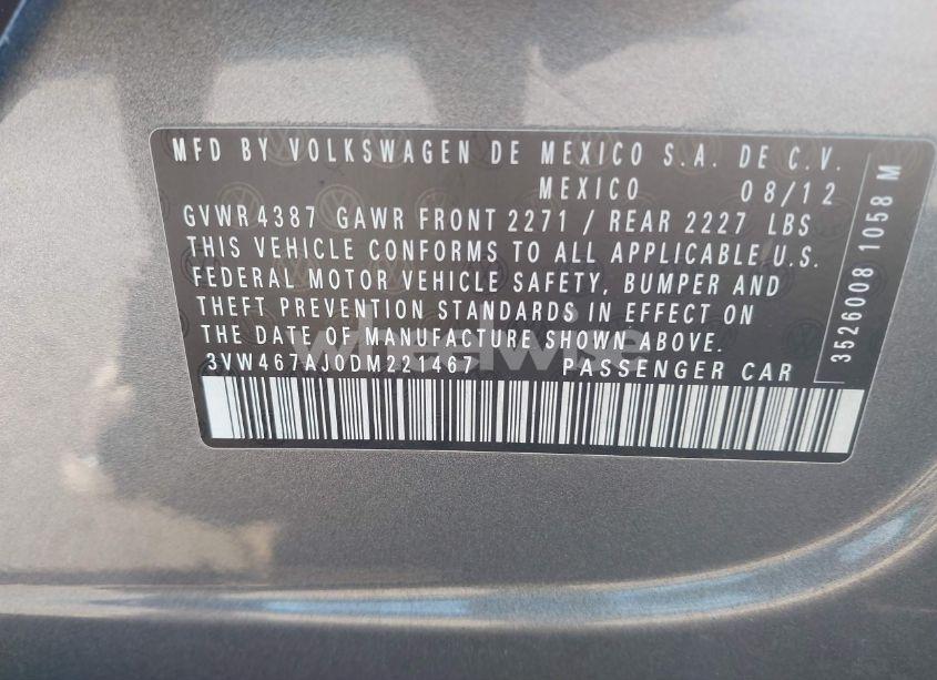 Photo 9 of 2013 Volkswagen Jetta GLI AUTOBAHN W/NAV (VIN 3VW467AJ0DM221467)