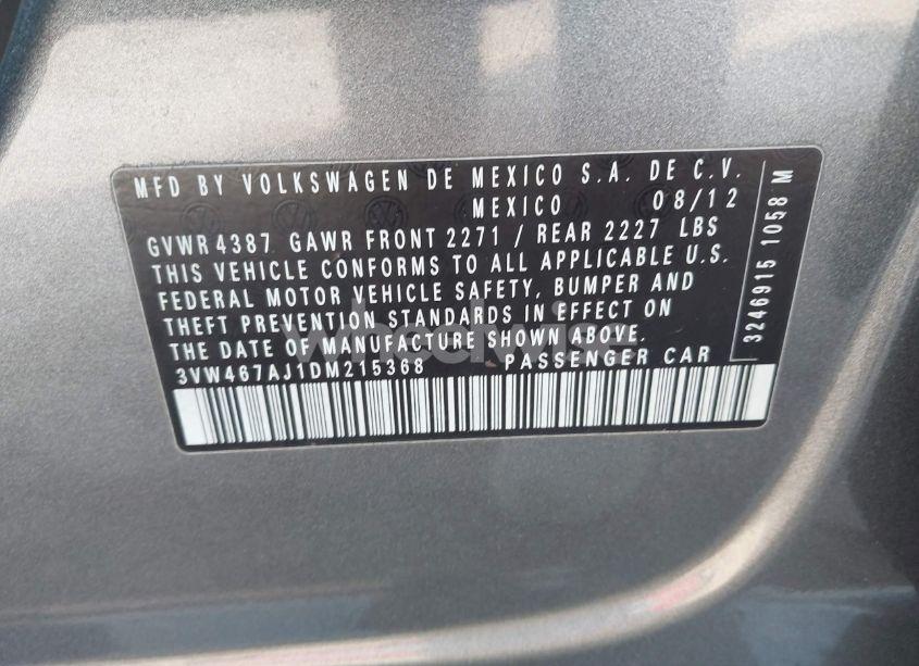 Photo 9 of 2013 Volkswagen Jetta GLI AUTOBAHN W/NAV (VIN 3VW467AJ1DM215368)