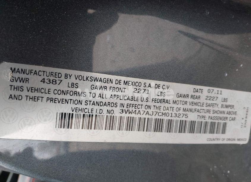 Photo 7 of 2012 Volkswagen Jetta GLI AUTOBAHN (VIN 3VW4A7AJ7CM013275)