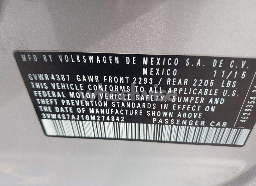 Photo 9 of 2016 Volkswagen Jetta 2.0T GLI SEL (VIN 3VW4S7AJ1GM274842)