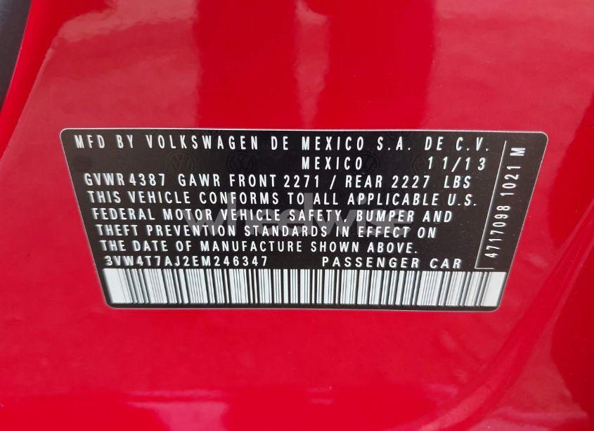 Photo 9 of 2014 Volkswagen Jetta GLI AUTOBAHN W/NAV (VIN 3VW4T7AJ2EM246347)