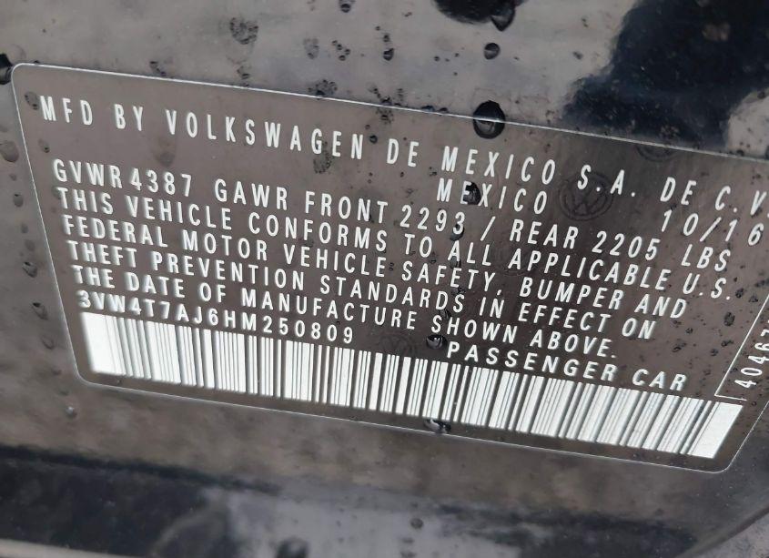 Photo 9 of 2017 Volkswagen Jetta GLI (VIN 3VW4T7AJ6HM250809)