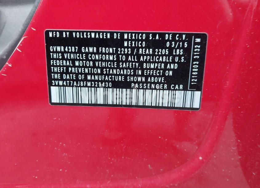 Photo 9 of 2015 Volkswagen Jetta 2.0T GLI SEL (VIN 3VW4T7AJ8FM329430)