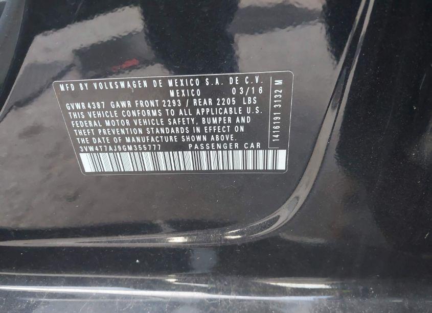 Photo 9 of 2016 Volkswagen Jetta 2.0T GLI SE (VIN 3VW4T7AJ9GM355777)