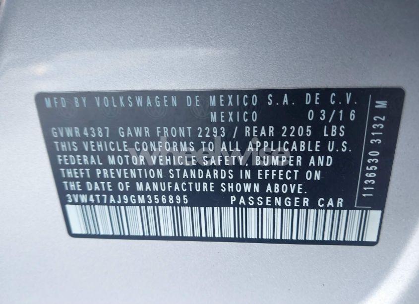 Photo 9 of 2016 Volkswagen Jetta 2.0T GLI SEL (VIN 3VW4T7AJ9GM356895)