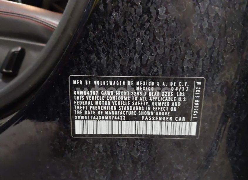 Photo 9 of 2017 Volkswagen Jetta GLI (VIN 3VW4T7AJXHM374422)
