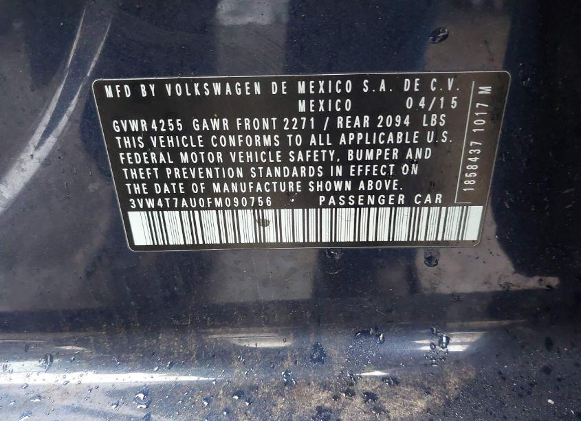 Photo 9 of 2015 Volkswagen Golf GTI 2.0T SE 4-DOOR (VIN 3VW4T7AU0FM090756)