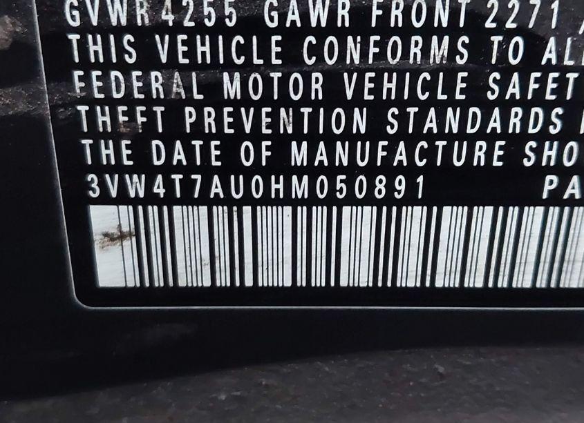 Photo 9 of 2017 Volkswagen Golf GTI AUTOBAHN 4-DOOR/S 4-DOOR/SE 4-DOOR/SPORT 4-DOOR (VIN 3VW4T7AU0HM050891)