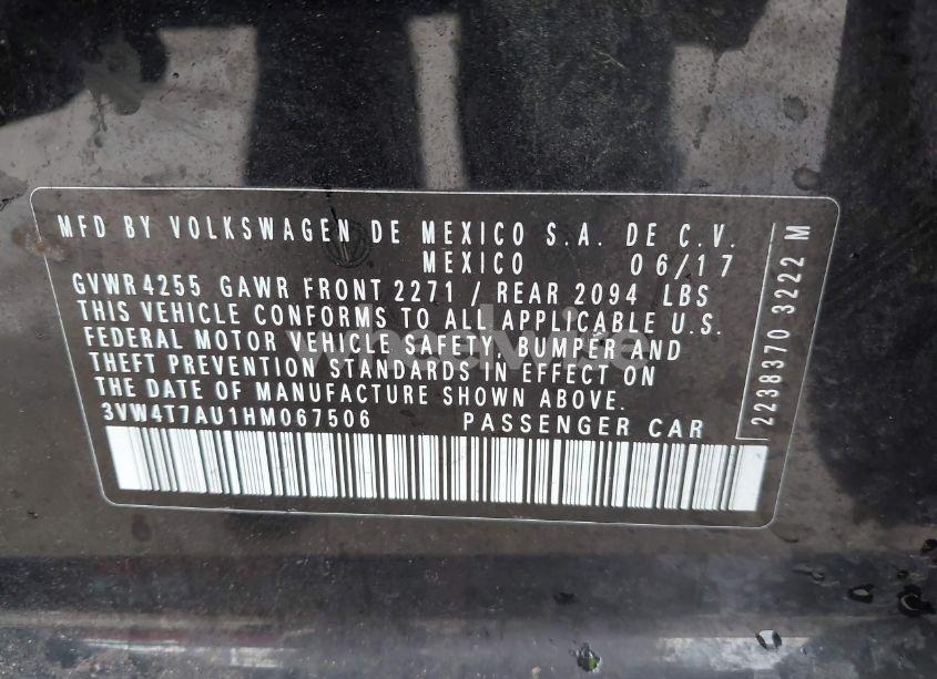 Photo 9 of 2017 Volkswagen Golf GTI AUTOBAHN 4-DOOR/S 4-DOOR/SE 4-DOOR/SPORT 4-DOOR (VIN 3VW4T7AU1HM067506)