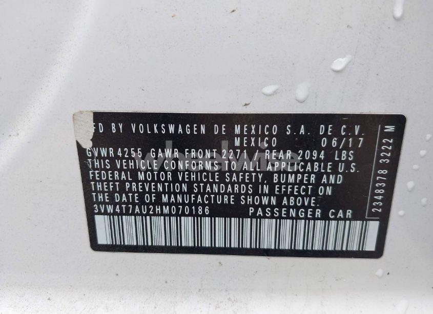 Photo 9 of 2017 Volkswagen Golf GTI AUTOBAHN 4-DOOR/S 4-DOOR/SE 4-DOOR/SPORT 4-DOOR (VIN 3VW4T7AU2HM070186)