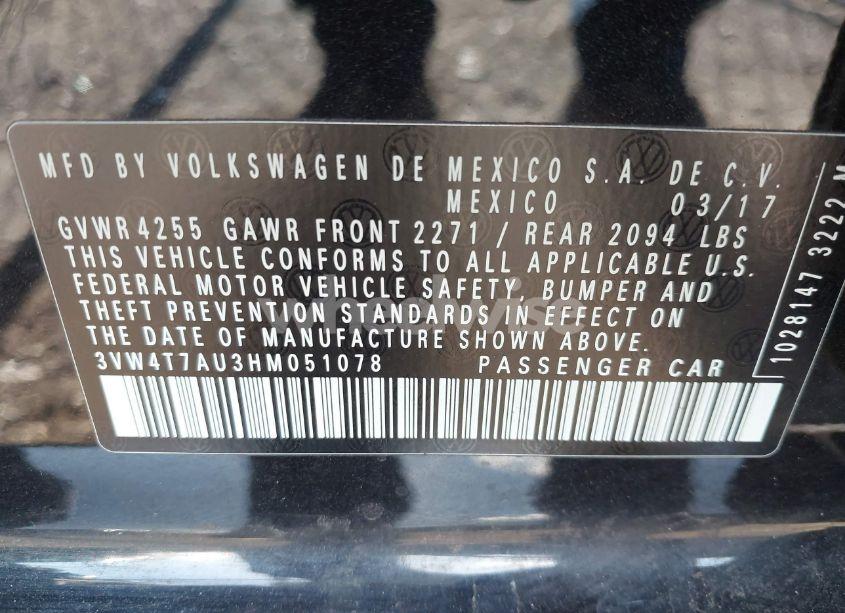 Photo 9 of 2017 Volkswagen Golf GTI AUTOBAHN 4-DOOR/S 4-DOOR/SE 4-DOOR/SPORT 4-DOOR (VIN 3VW4T7AU3HM051078)