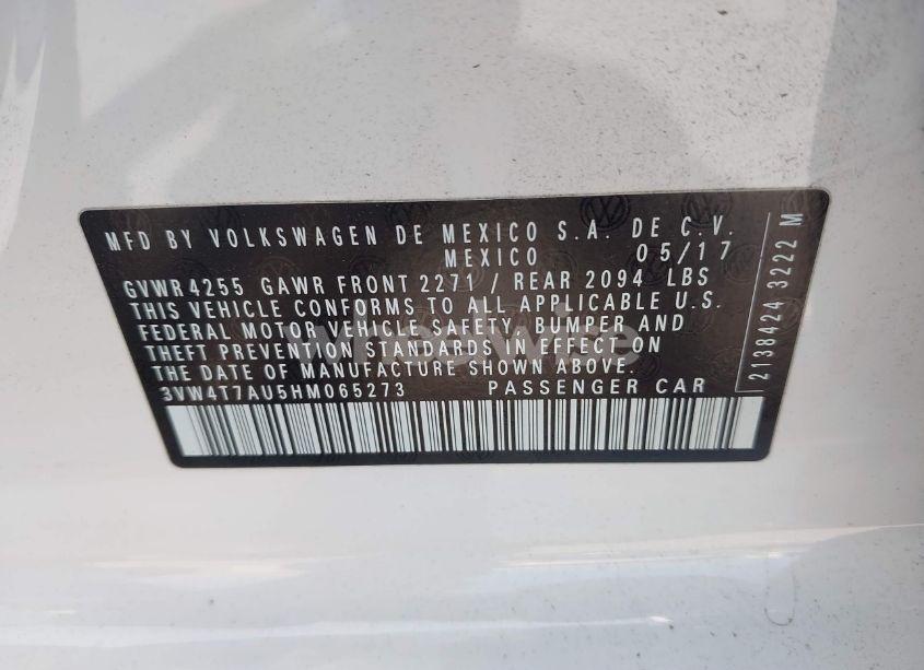 Photo 9 of 2017 Volkswagen Golf GTI AUTOBAHN 4-DOOR/S 4-DOOR/SE 4-DOOR/SPORT 4-DOOR (VIN 3VW4T7AU5HM065273)