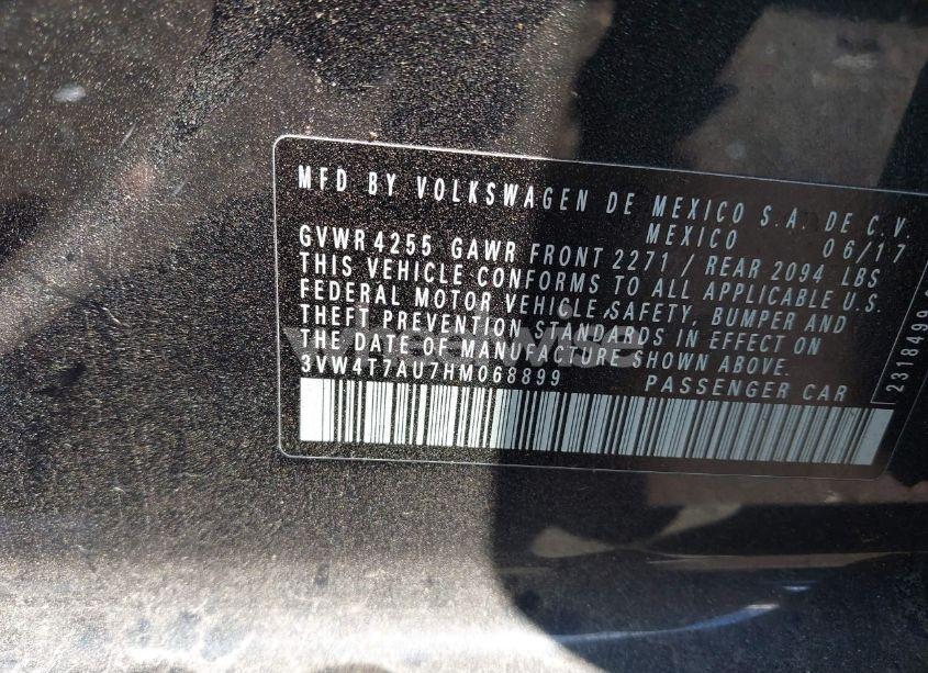 Photo 9 of 2017 Volkswagen Golf GTI AUTOBAHN 4-DOOR/S 4-DOOR/SE 4-DOOR/SPORT 4-DOOR (VIN 3VW4T7AU7HM068899)