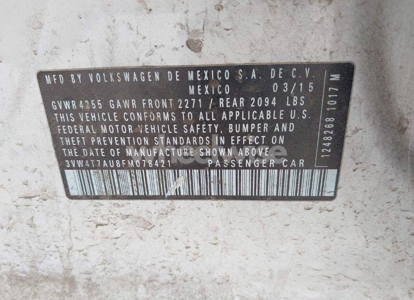 Photo 9 of 2015 Volkswagen Golf GTI 2.0T S 4-DOOR (VIN 3VW4T7AU8FM078421)