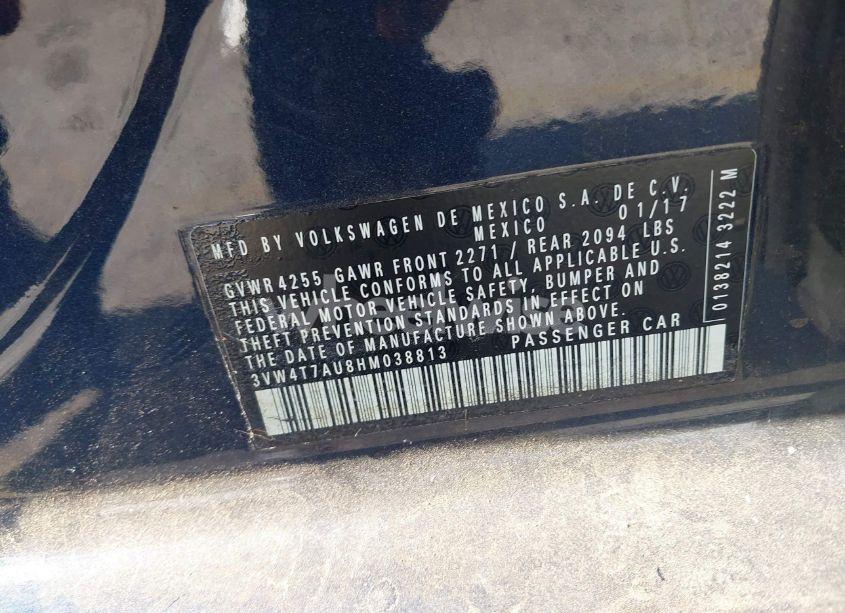 Photo 9 of 2017 Volkswagen Golf GTI AUTOBAHN 4-DOOR/S 4-DOOR/SE 4-DOOR/SPORT 4-DOOR (VIN 3VW4T7AU8HM038813)