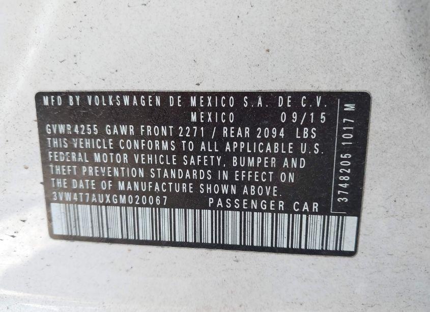 Photo 9 of 2016 Volkswagen Golf GTI S 4-DOOR (VIN 3VW4T7AUXGM020067)