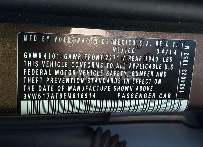 Photo 9 of 2014 Volkswagen Beetle 1.8T (VIN 3VW517AT8EM816914)