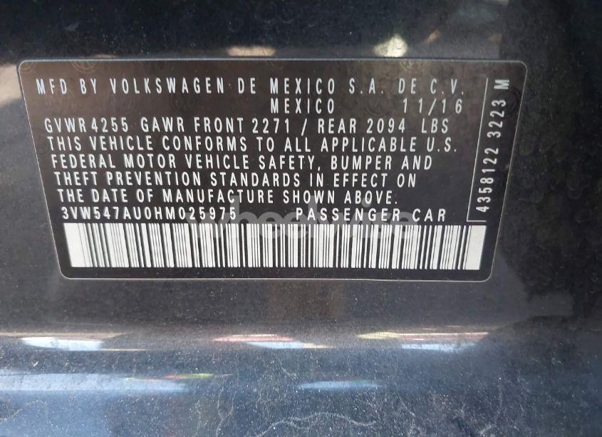 Photo 9 of 2017 Volkswagen Golf GTI (VIN 3VW547AU0HM025975)