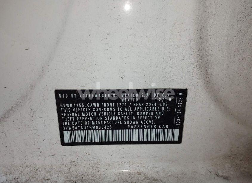 Photo 9 of 2017 Volkswagen Golf GTI AUTOBAHN 4-DOOR/S 4-DOOR/SE 4-DOOR/SPORT 4-DOOR (VIN 3VW547AU4HM035425)