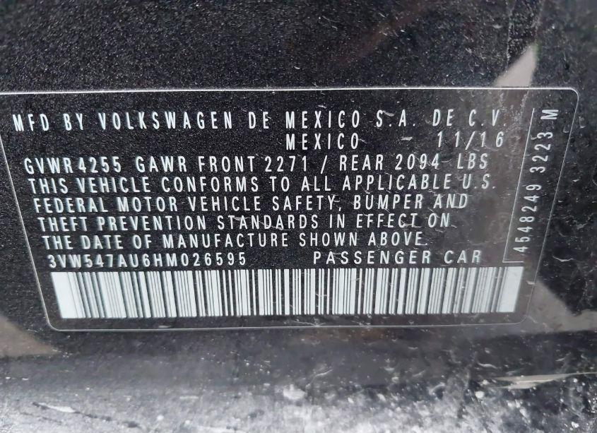 Photo 9 of 2017 Volkswagen Golf GTI AUTOBAHN 4-DOOR/S 4-DOOR/SE 4-DOOR/SPORT 4-DOOR (VIN 3VW547AU6HM026595)