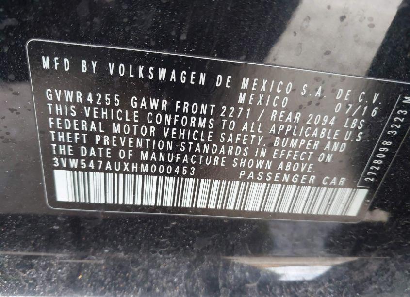 Photo 9 of 2017 Volkswagen Golf GTI AUTOBAHN 4-DOOR (VIN 3VW547AUXHM000453)