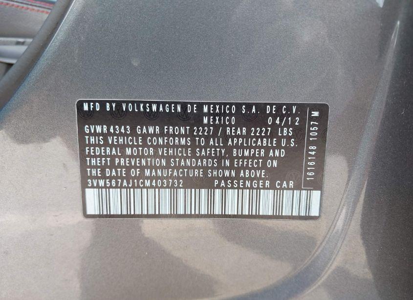 Photo 9 of 2012 Volkswagen Jetta GLI (VIN 3VW567AJ1CM403732)