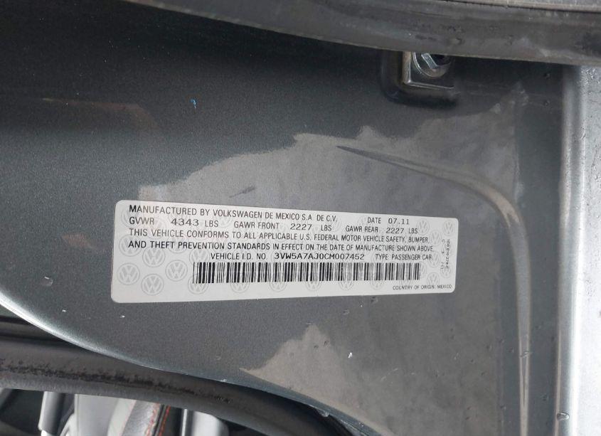 Photo 9 of 2012 Volkswagen Jetta GLI AUTOBAHN (VIN 3VW5A7AJ0CM007452)