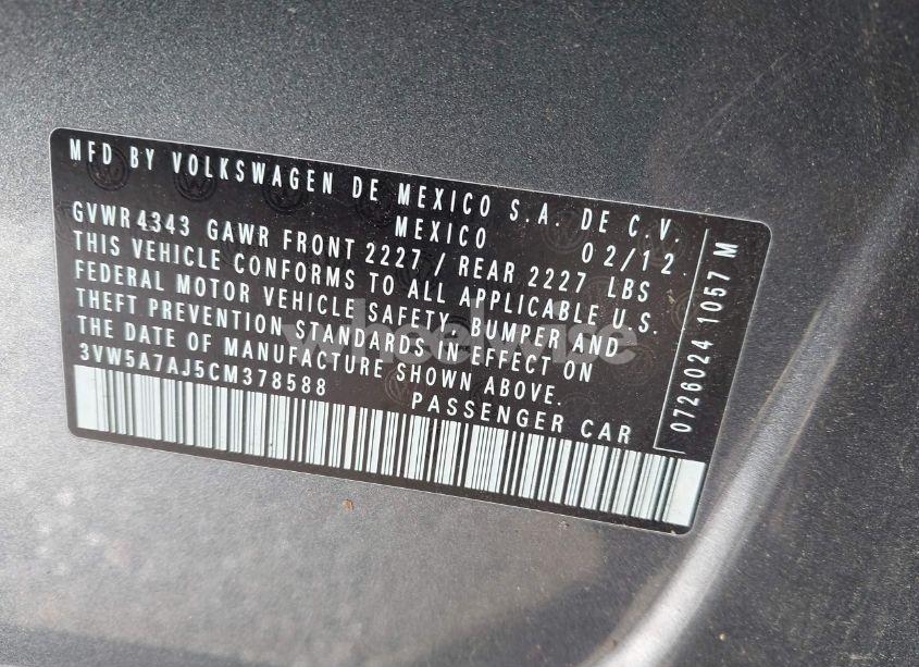 Photo 9 of 2012 Volkswagen Jetta GLI AUTOBAHN (VIN 3VW5A7AJ5CM378588)