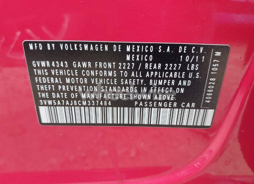 Photo 9 of 2012 Volkswagen Jetta GLI AUTOBAHN W/NAV (VIN 3VW5A7AJ8CM337484)