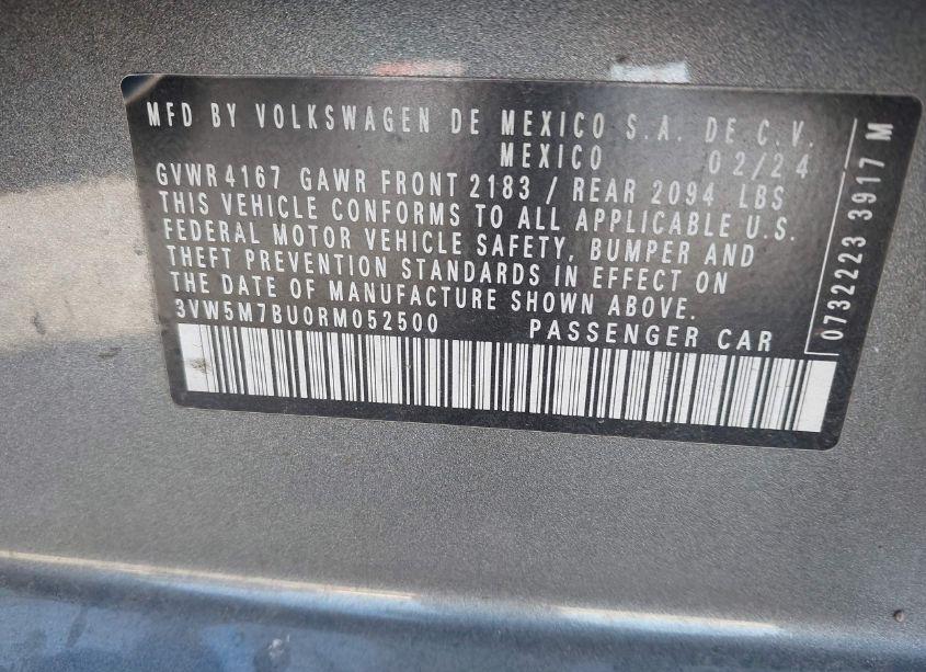 Photo 9 of 2024 Volkswagen Jetta 1.5T S (VIN 3VW5M7BU0RM052500)