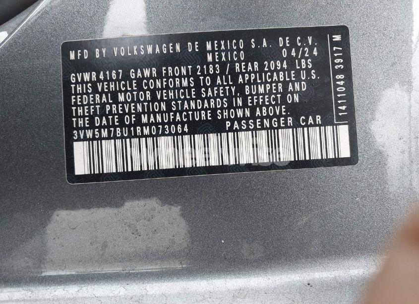 Photo 9 of 2024 Volkswagen Jetta 1.5T S (VIN 3VW5M7BU1RM073064)