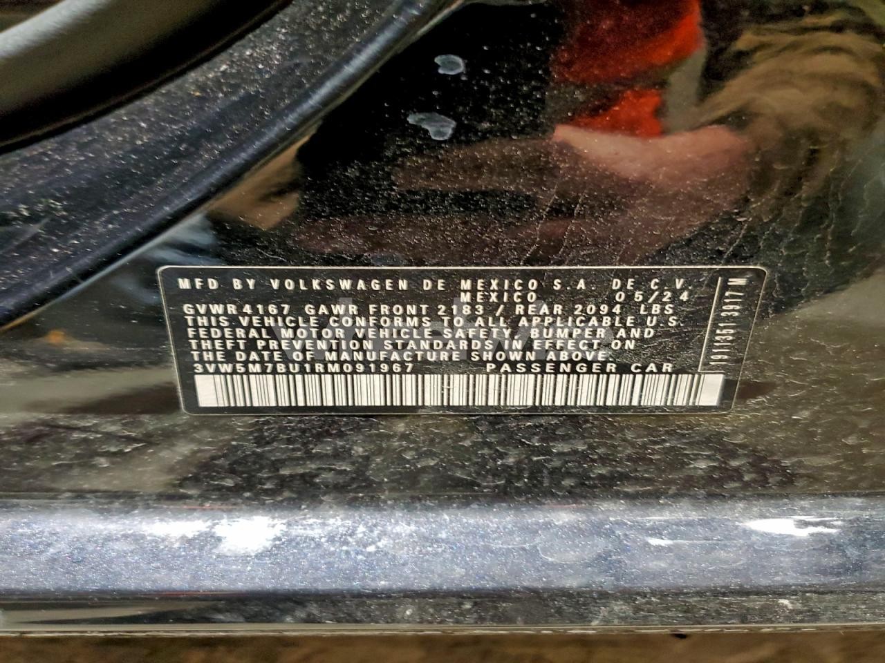 Photo 12 of 2024 VOLKSWAGEN JETTA S (VIN 3VW5M7BU1RM091967)