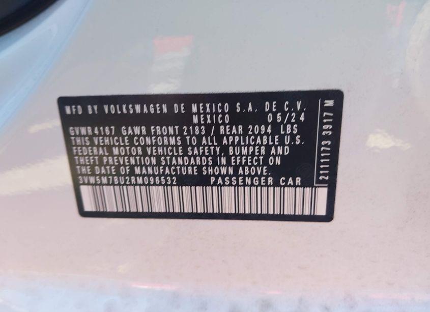 Photo 8 of 2024 Volkswagen Jetta 1.5T S (VIN 3VW5M7BU2RM096532)