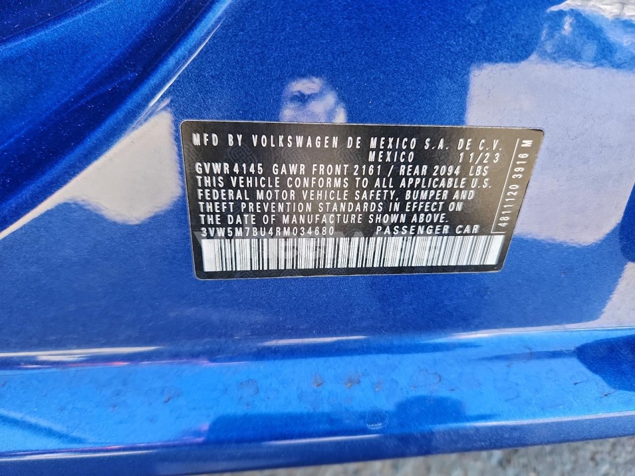 Photo 13 of 2024 VOLKSWAGEN JETTA S (VIN 3VW5M7BU4RM034680)