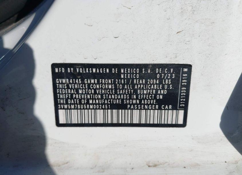 Photo 9 of 2024 Volkswagen Jetta (VIN 3VW5M7BU5RM002451)