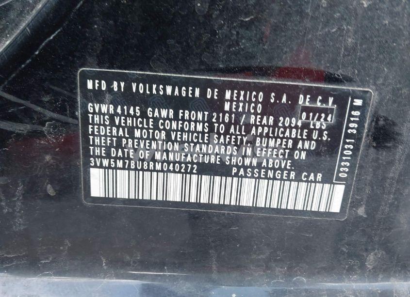 Photo 9 of 2024 Volkswagen Jetta 1.5T S (VIN 3VW5M7BU8RM040272)