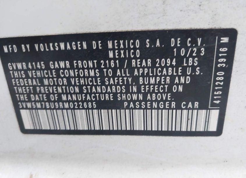 Photo 9 of 2024 Volkswagen Jetta 1.5T S (VIN 3VW5M7BU9RM022685)