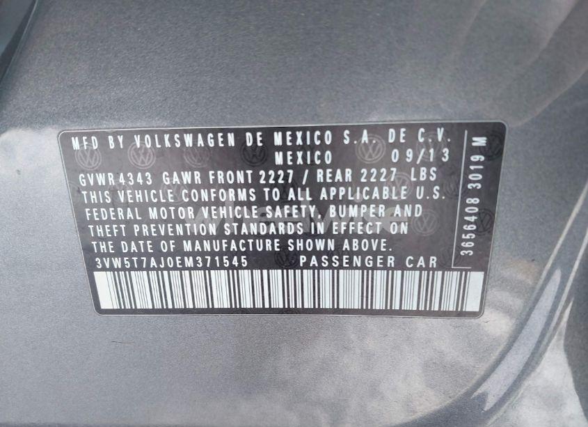 Photo 9 of 2014 Volkswagen Jetta GLI AUTOBAHN (VIN 3VW5T7AJ0EM371545)