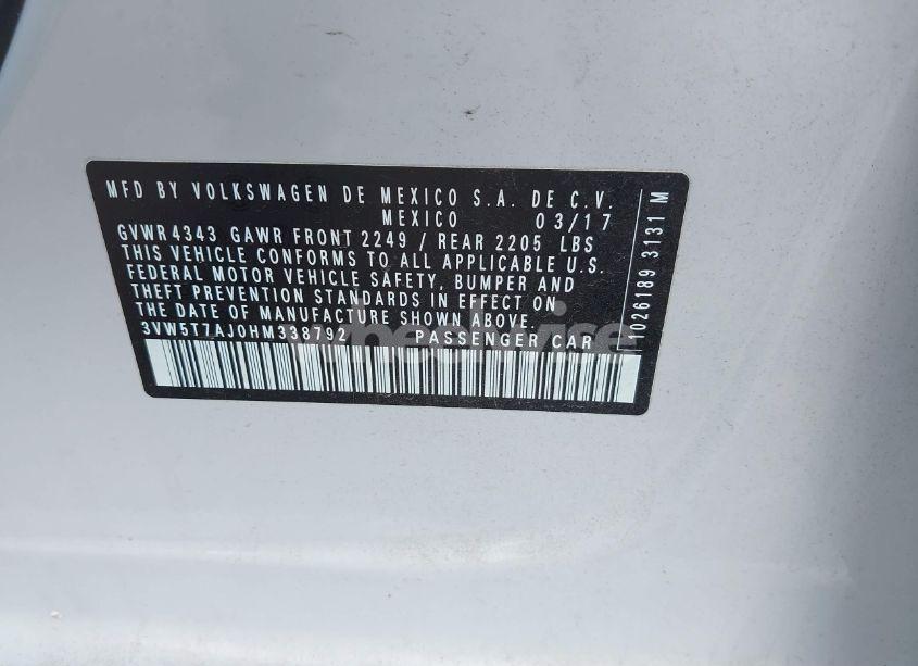 Photo 9 of 2017 Volkswagen Jetta GLI (VIN 3VW5T7AJ0HM338792)