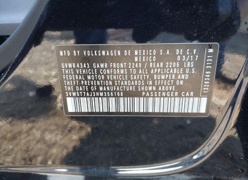 Photo 9 of 2017 Volkswagen Jetta GLI (VIN 3VW5T7AJ3HM356168)