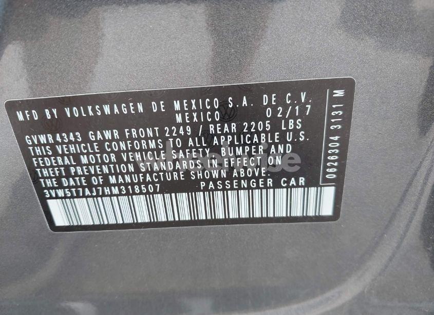 Photo 9 of 2017 Volkswagen Jetta GLI (VIN 3VW5T7AJ7HM318507)