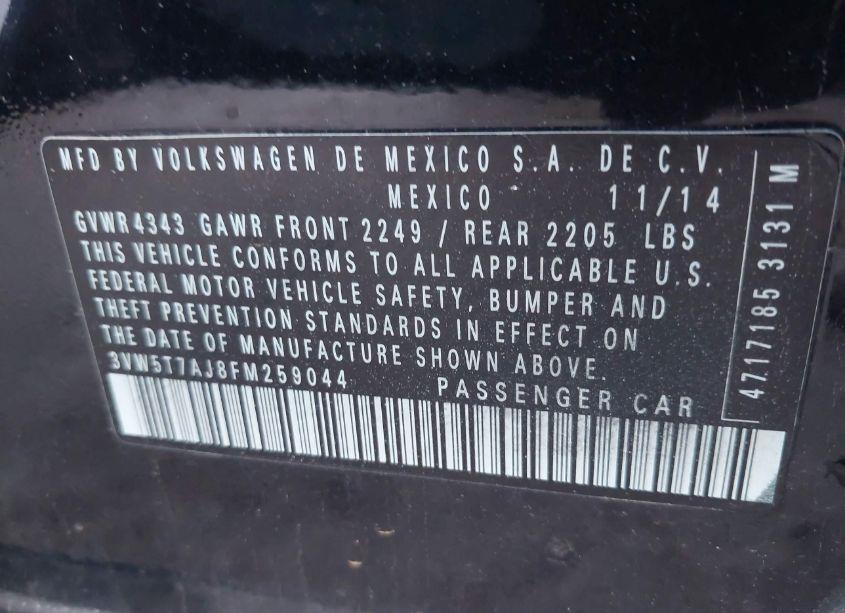 Photo 9 of 2015 Volkswagen Jetta 2.0T GLI SEL (VIN 3VW5T7AJ8FM259044)