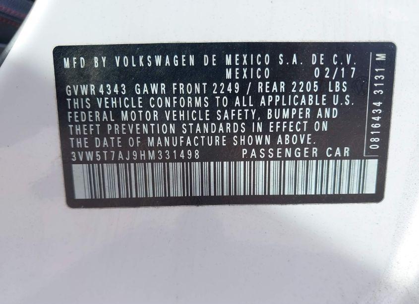 Photo 9 of 2017 Volkswagen Jetta GLI (VIN 3VW5T7AJ9HM331498)